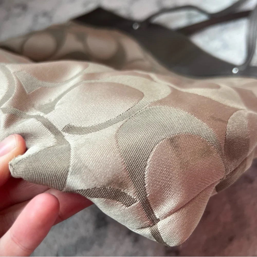 Coach Laura Signature Large Tote Shoulder Bag Brown Metallic Leather 18335 - Picture 13 of 15